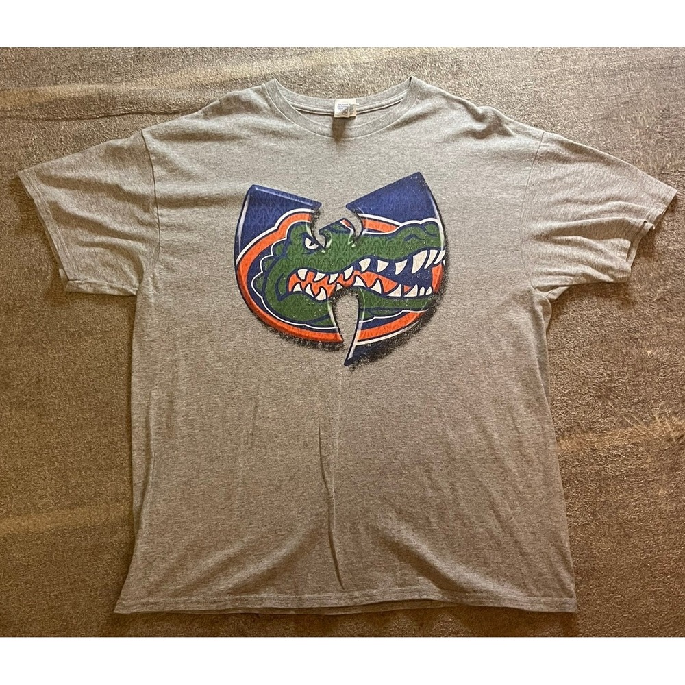 Florida Gators Wu-Tang Clan Graphic T-Shirt Gray XL Y2K HipHop College NCAA